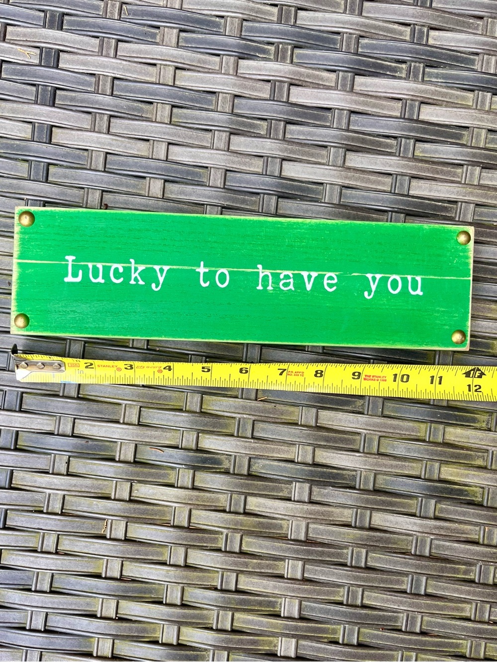 Lucky to Have You 🍀 Green Wood Sign Desk or Shelf Decor to remind the one you ❤️